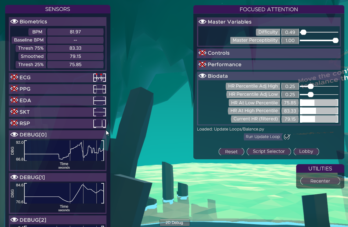 Biofeedback dashboard
